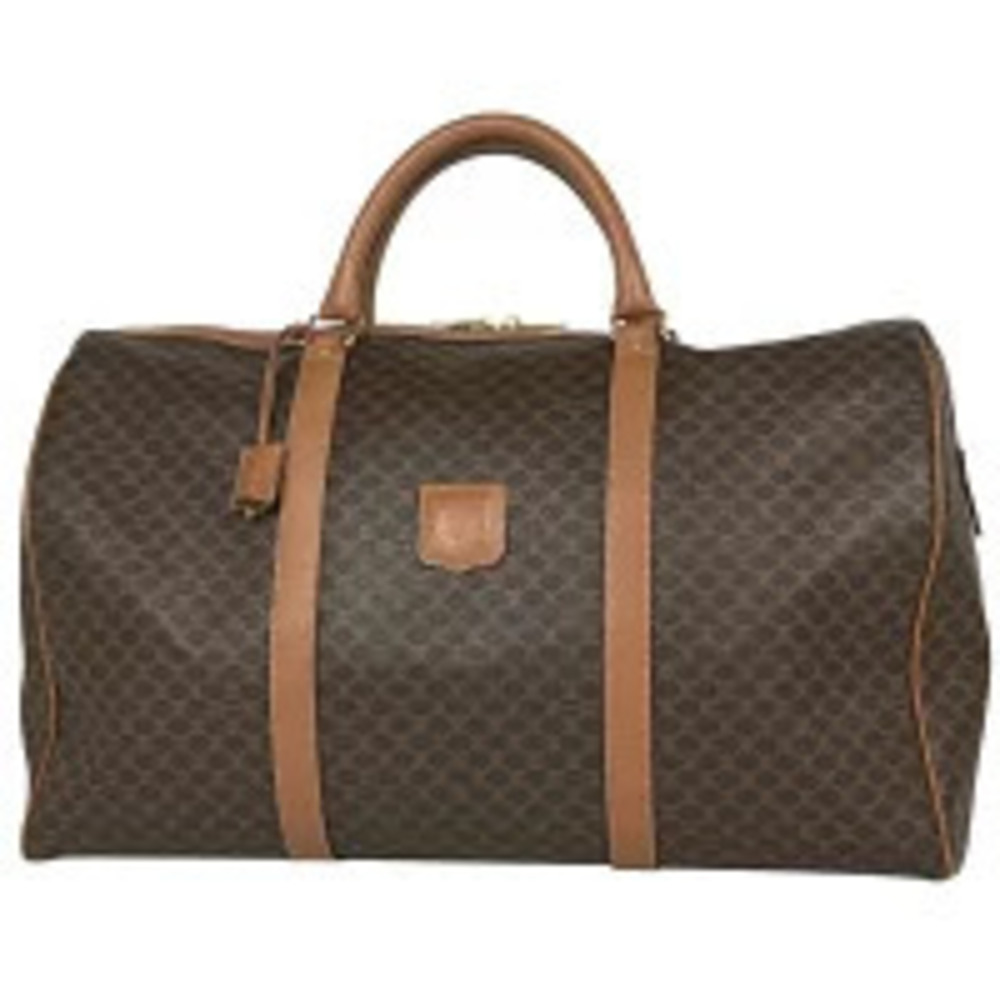 Celine Macadam Boston bag handbag canvas brown
